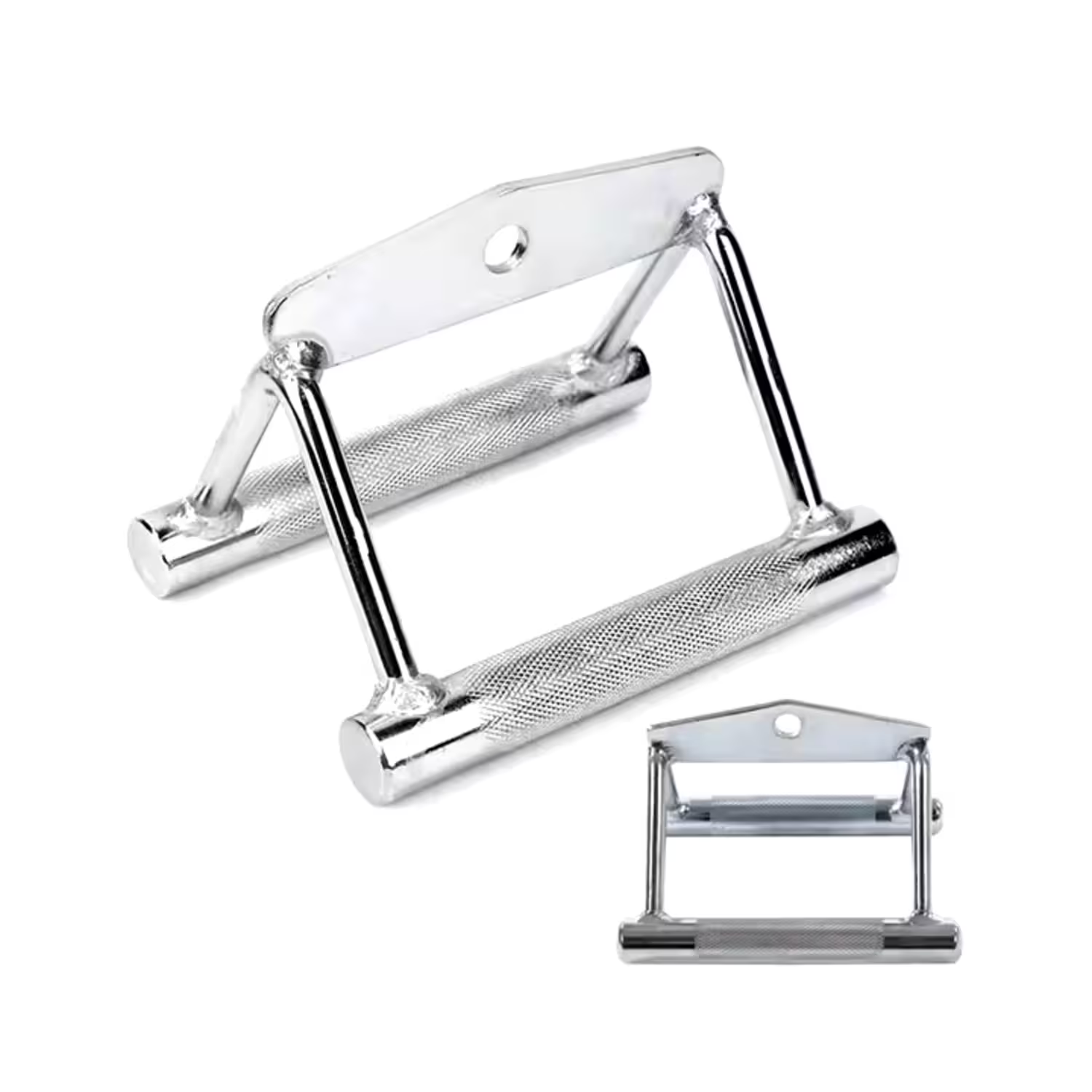 Agarre para polea remo tipo manija fija, ideal para espalda y tríceps.