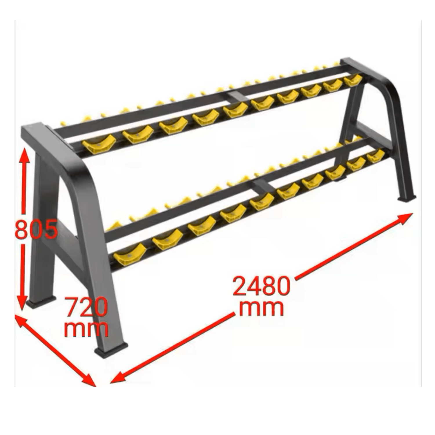 Rack para mancuernas de alto transito 10 pares Estante para pesas Gym