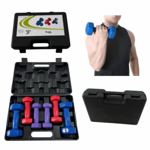 Maletin de mancuernas de vinil de 10 kg, pesas de vinil para entrenamiento