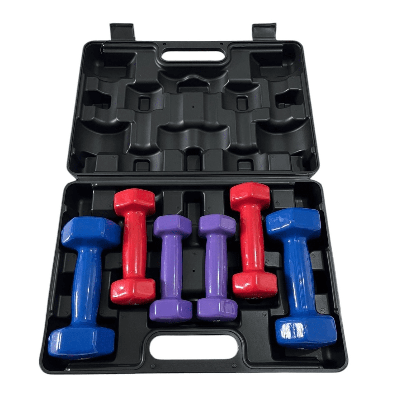 Maletin de mancuernas de vinil de 10 kg, pesas de vinil para entrenamiento
