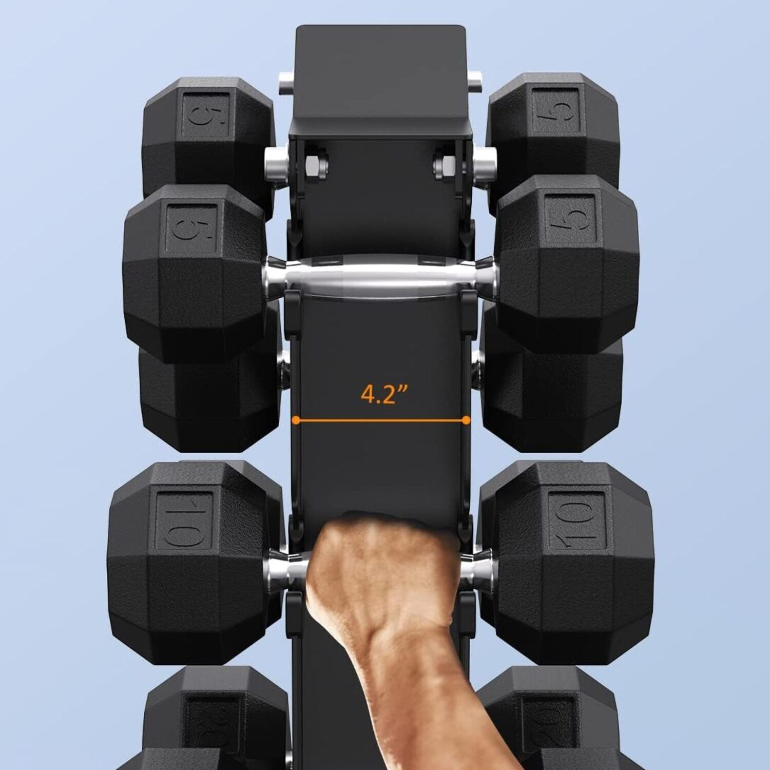 Soporte de mancuernas rack triangular para pesas 6 pares