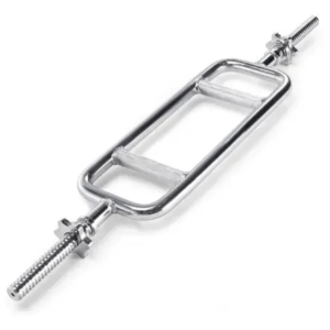 Barra Romana Cromada con Seguros | 86 cm | Entrena Bíceps y Tríceps | Alpha Gym Store