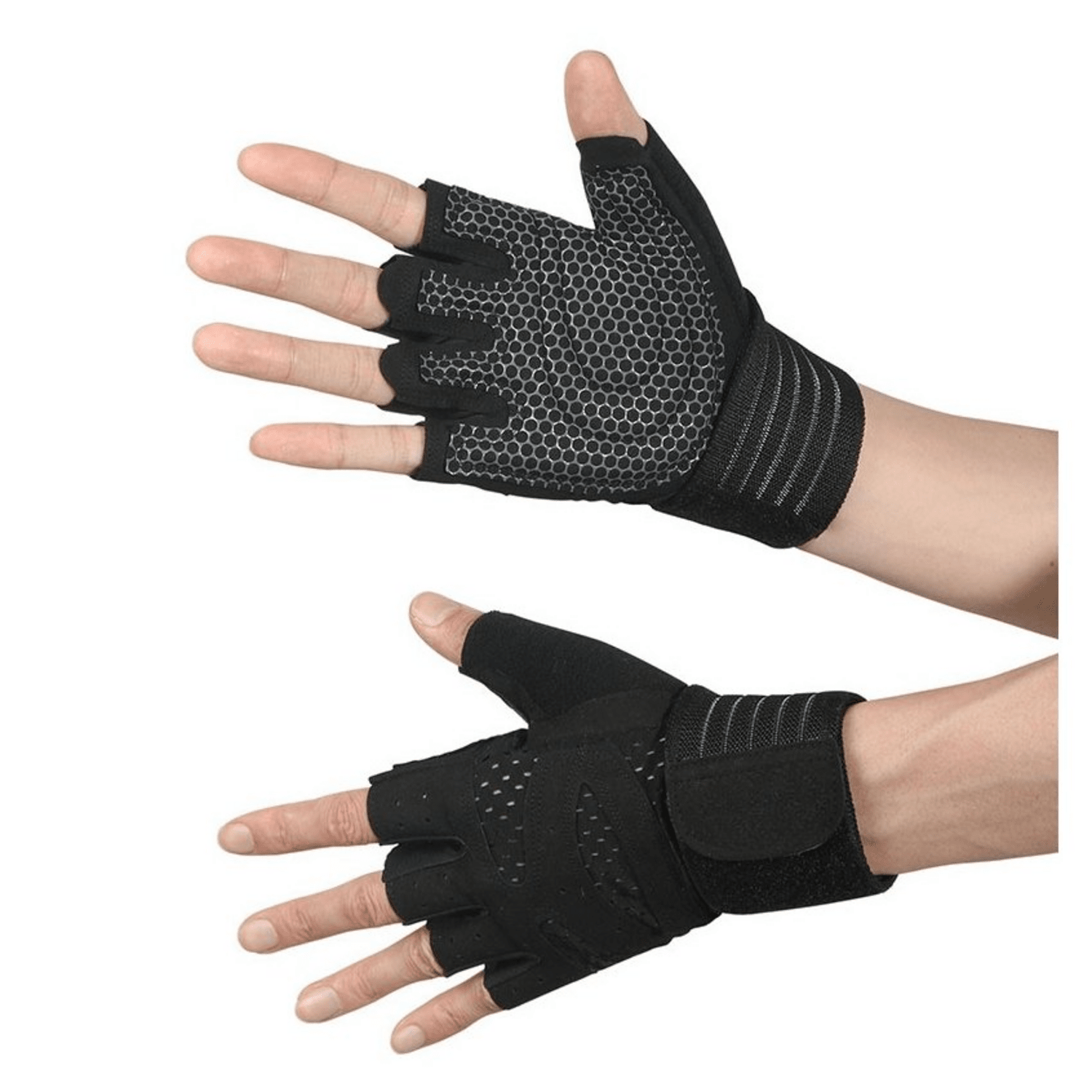 GUANTES DEPORTIVOS CON MUÑEQUERA SOPORTE ELITE PARA GIMNASIO - Imagen 4