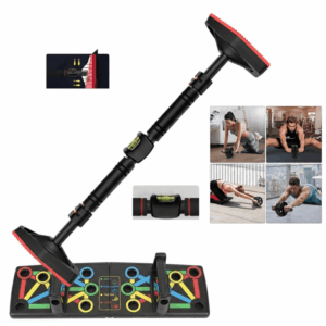 Kit Entrenamiento en Casa 3 en 1: Barra de Dominadas PRO + Push Up Board + Rueda Abdominal PRO