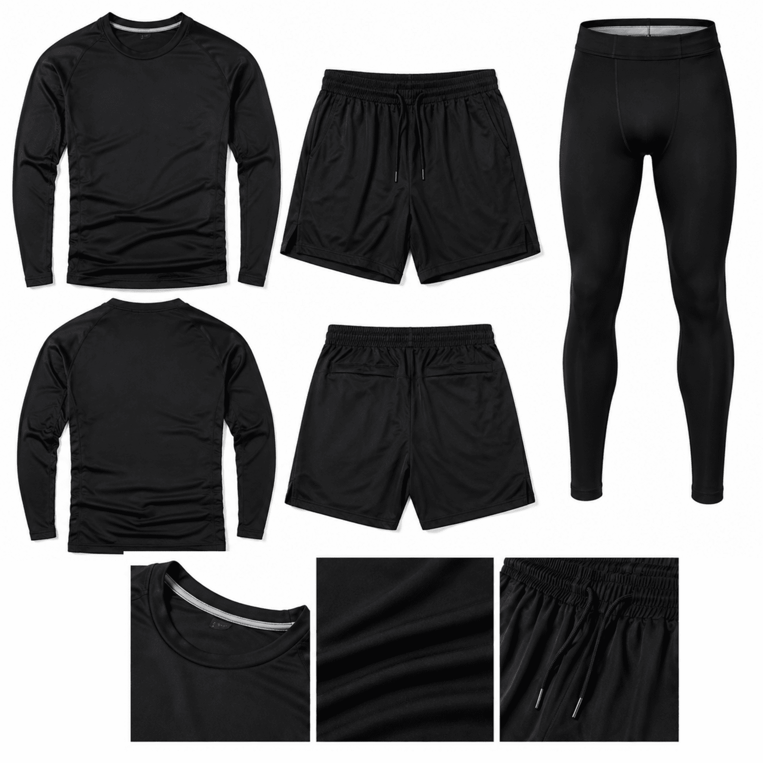 Conjunto Deportivo Hombre 3 Piezas: Polo ML Compresión + Short + Pantalón Licrado - Imagen 3
