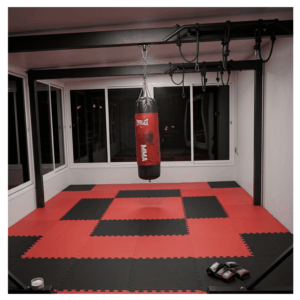 Pisos Tatami EVA Profesional 9m² Pack 9 Piezas Rojo-Negro 2cm