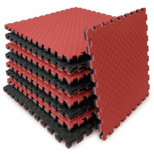 Pisos Tatami EVA Profesional 9m² Pack 9 Piezas Rojo-Negro 2cm