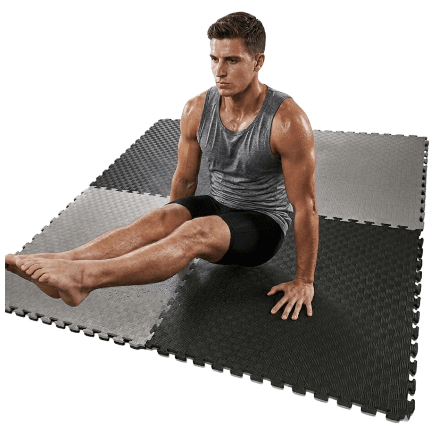 Pisos Tatami EVA PRO Pack 4 Piezas 4m² 2.5cm Plomo-Negro