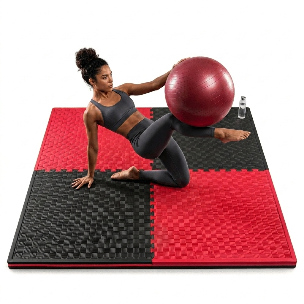 Pisos Tatami EVA PRO Pack 4 Piezas 4m² 2.5cm Rojo-Negro