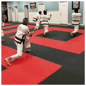 Pisos Tatami EVA PRO Pack 9 Piezas 9m² 2.5cm Rojo-Negro