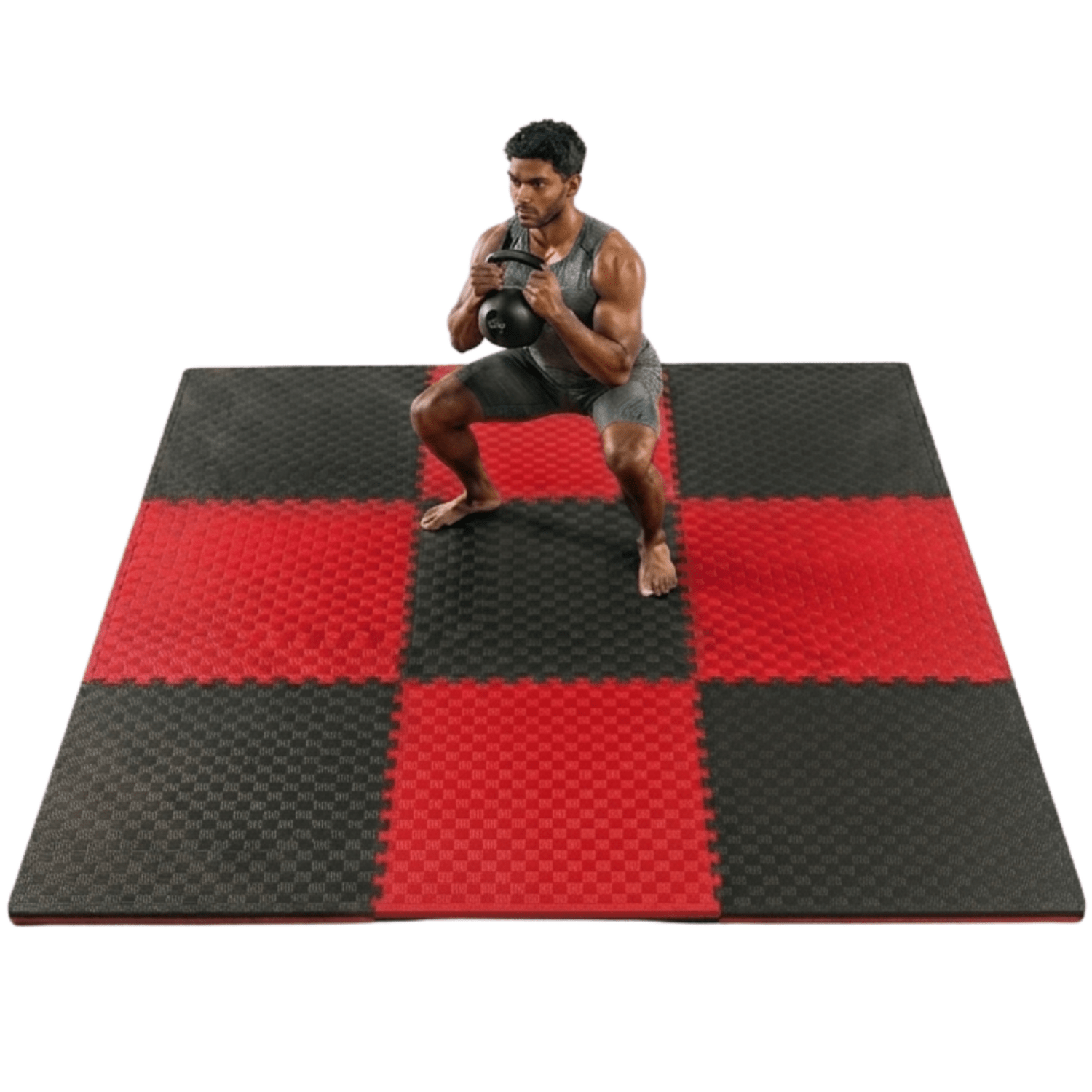 Pisos Tatami EVA PRO Pack 9 Piezas 9m² 2.5cm Rojo-Negro