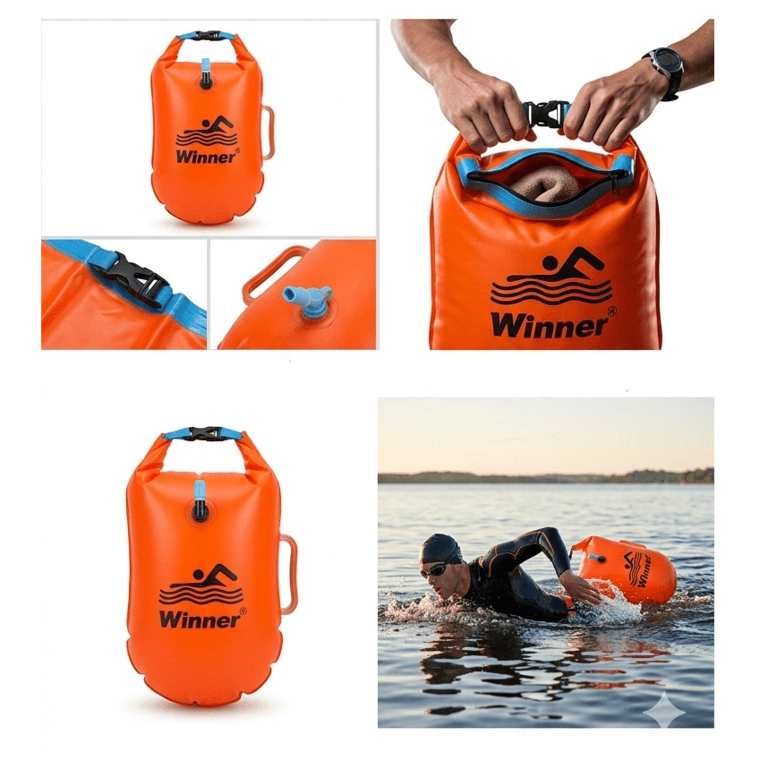 Boya para natación impermeable PVC porta accesorios Winner