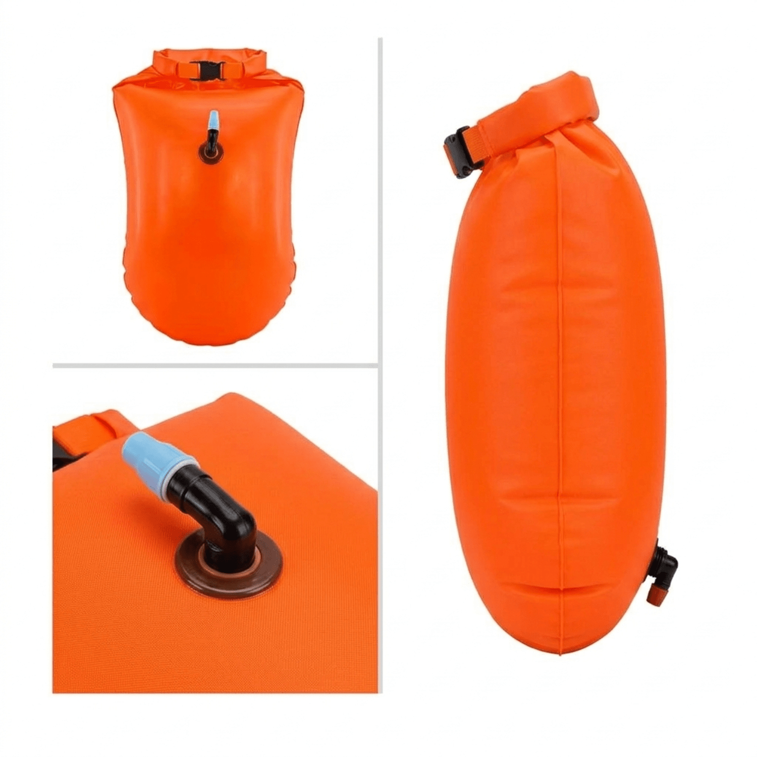 BOYA DE NATACIÓN IMPERMEABLE DE ALTA VISIBILIDAD SALVAVIDAS PORTA ACCESORIOS PARA AGUAS ABIERTAS Y TRIATLÓN - Imagen 3
