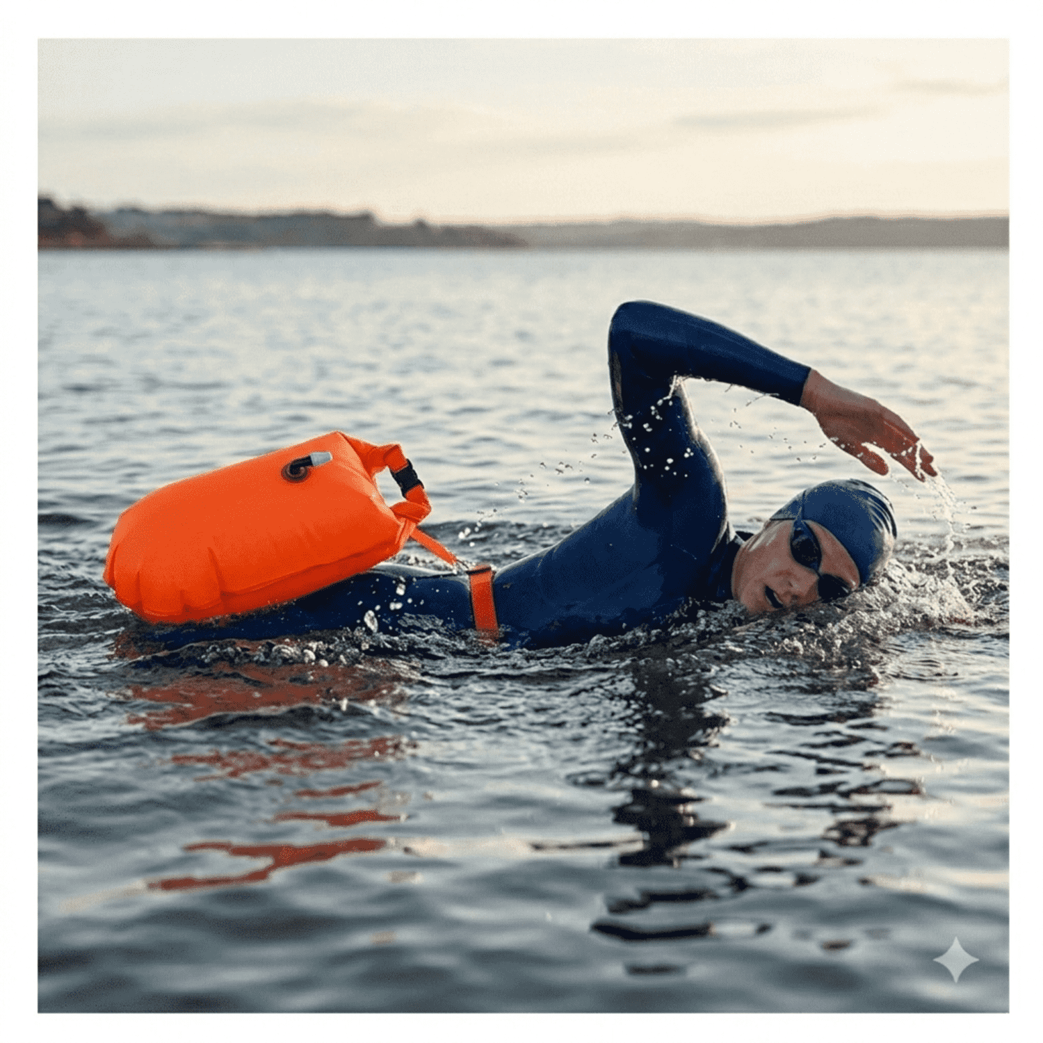 BOYA DE NATACIÓN IMPERMEABLE DE ALTA VISIBILIDAD SALVAVIDAS PORTA ACCESORIOS PARA AGUAS ABIERTAS Y TRIATLÓN - Imagen 4