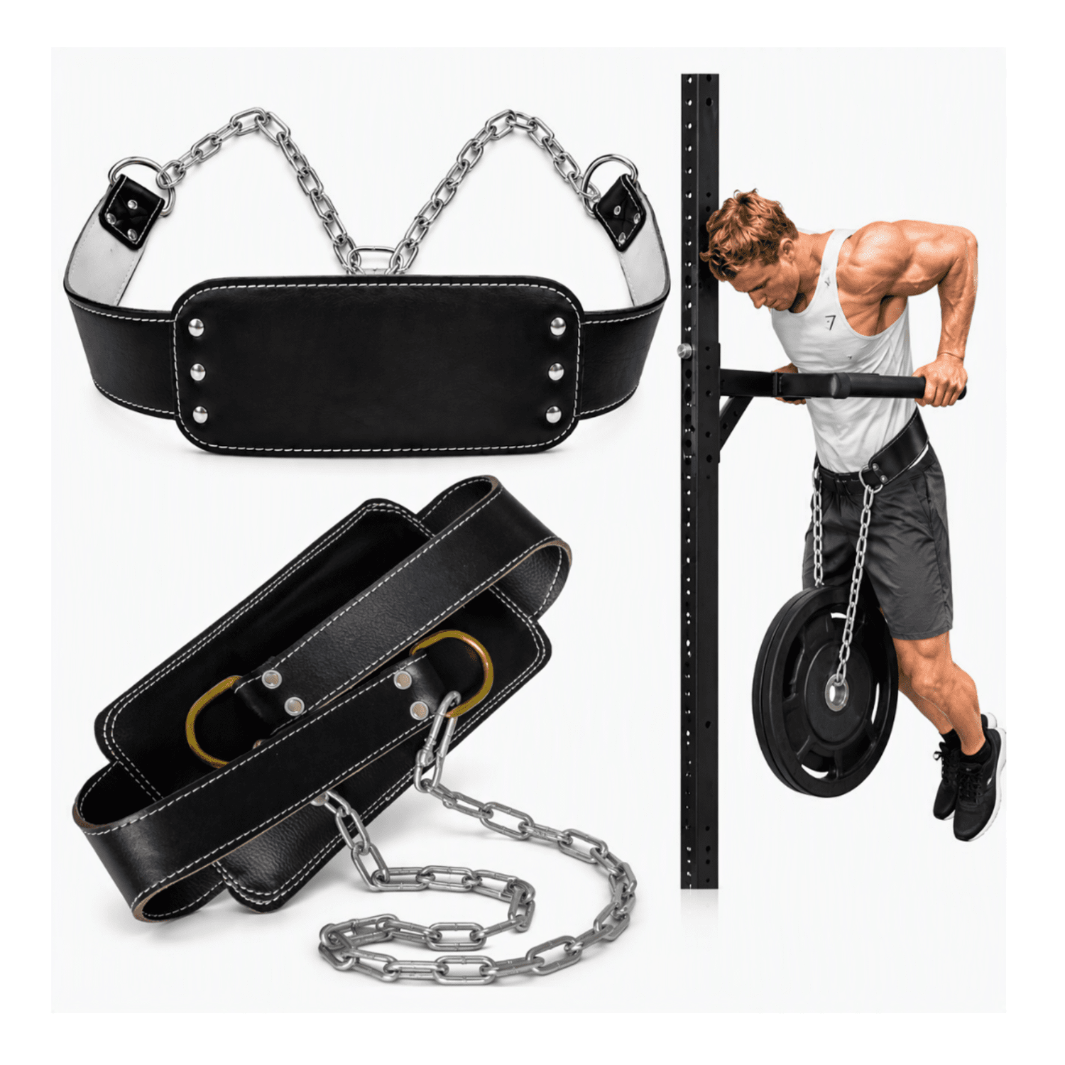 CINTURÓN LASTRADO PARA CALISTENIA Y DOMINADAS CON CADENA DE ACERO - Imagen 6