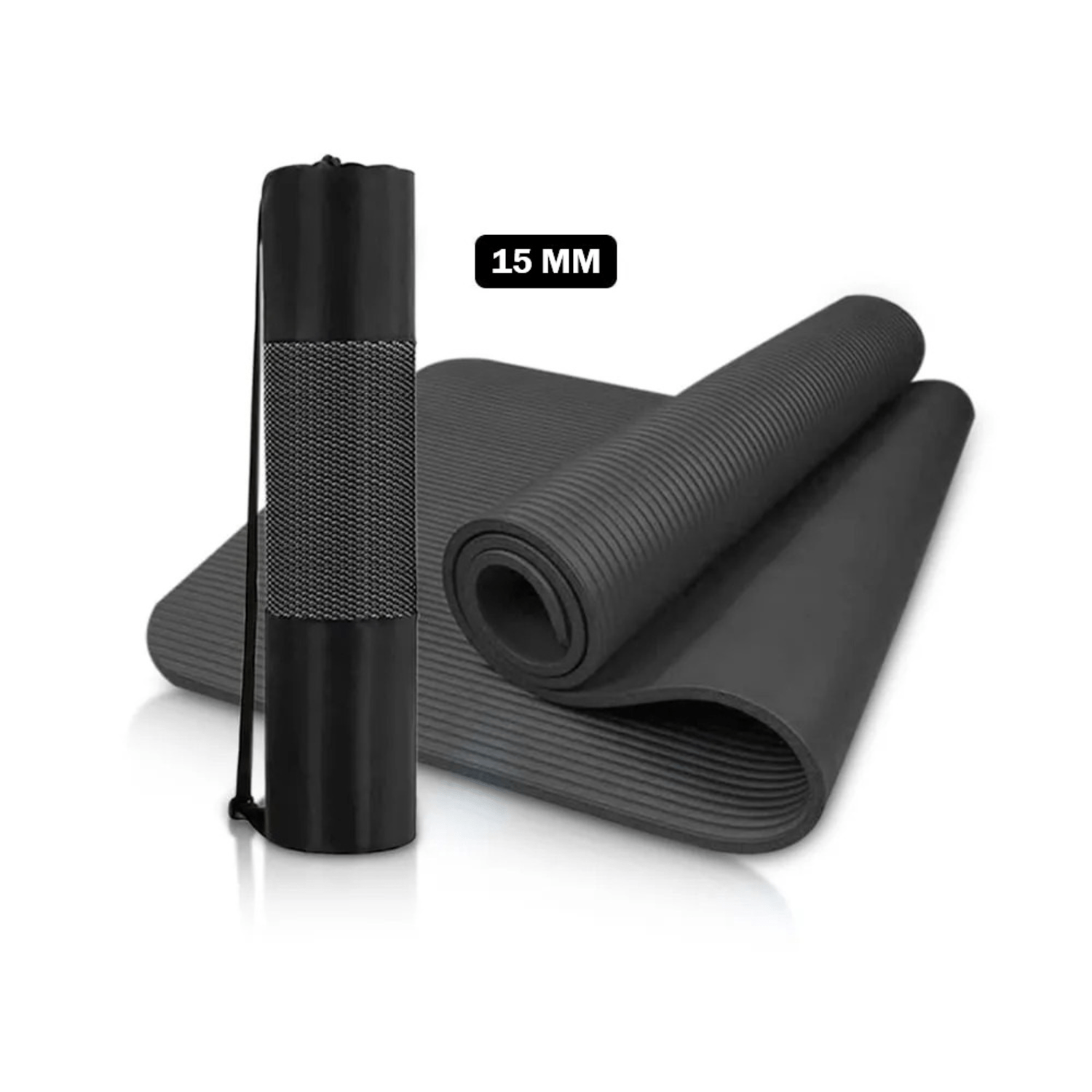 COLCHONETA MAT DE YOGA 15 MM EXTRA GRUESA CON CORREA DE TRANSPORTE EVA DE ALTA DENSIDAD - Imagen 3