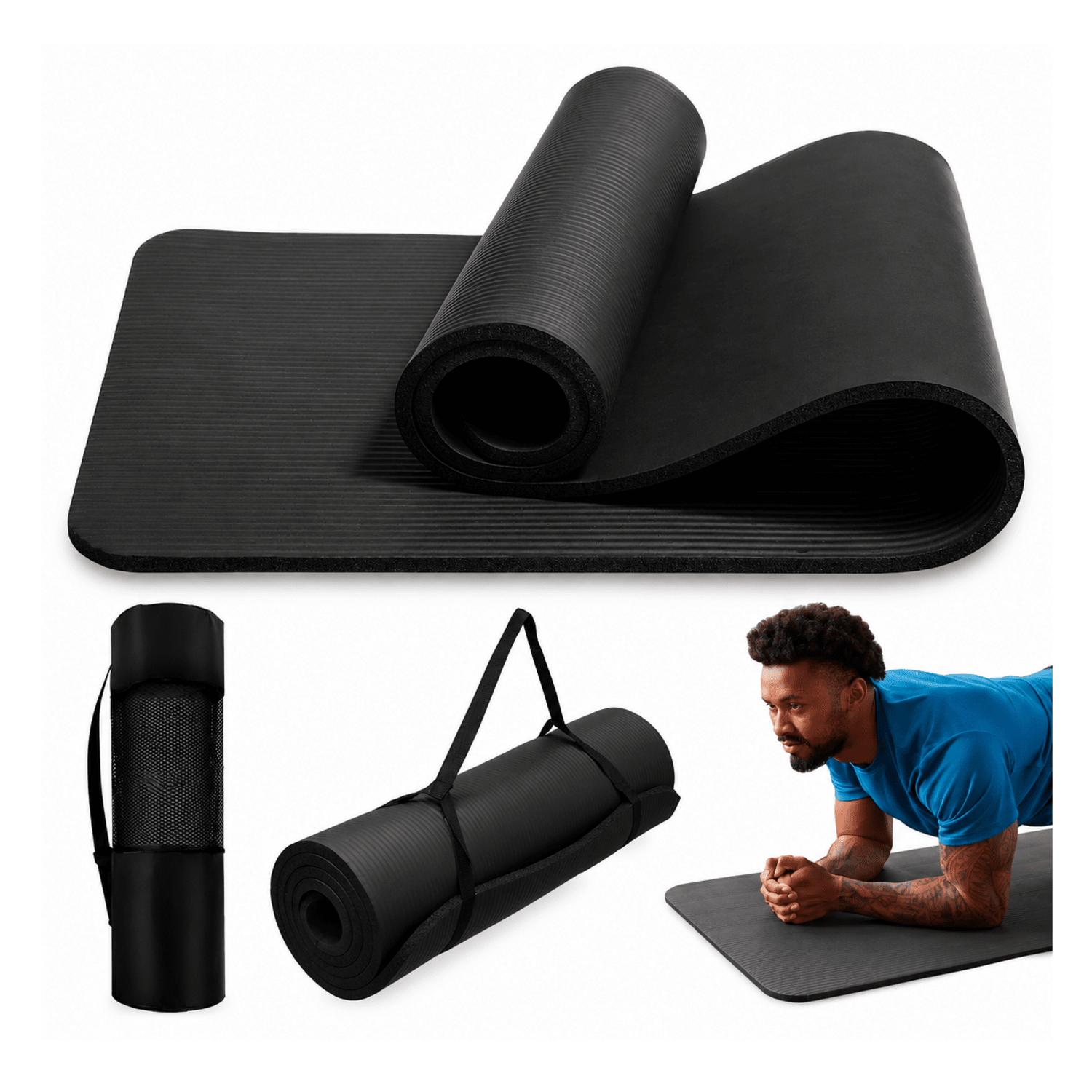 MAT DE YOGA PROFESIONAL 15 MM ANTIDESLIZANTE CON CORREA MÁXIMA COMODIDAD PARA YOGA Y PILATES - Imagen 4