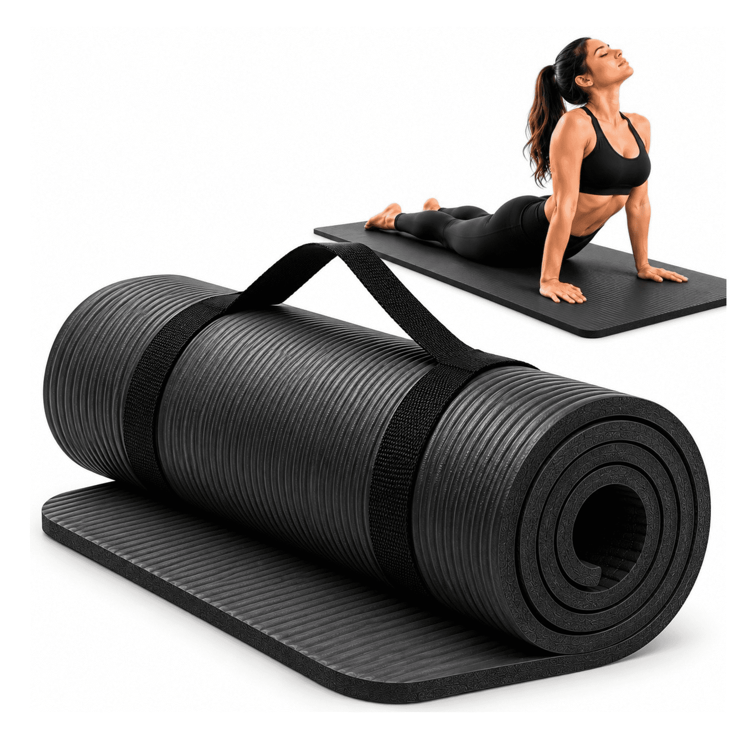 MAT DE YOGA PROFESIONAL 15 MM ANTIDESLIZANTE CON CORREA MÁXIMA COMODIDAD PARA YOGA Y PILATES - Imagen 5