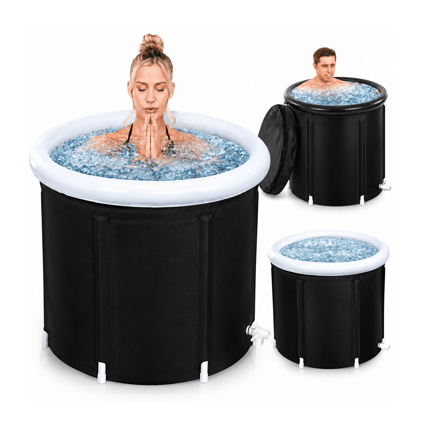 BAÑERA PORTÁTIL PLEGABLE PARA TERAPIA DE HIELO TINA DE CRIOTERAPIA Y RECUPERACIÓN MUSCULAR DEPORTIVA