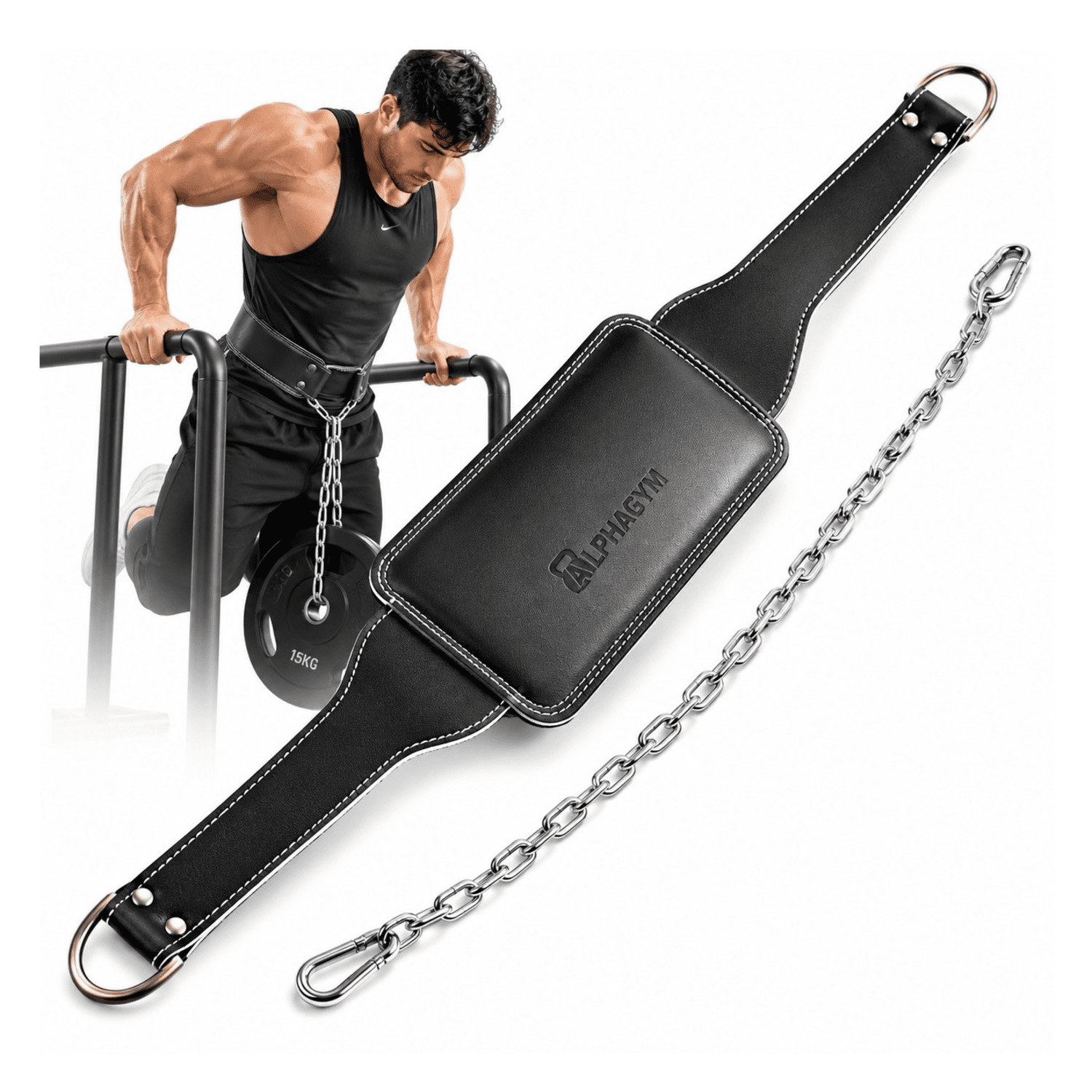 CINTURÓN LASTRADO PARA CALISTENIA Y DOMINADAS CON CADENA DE ACERO